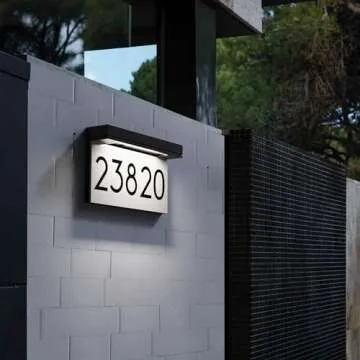 House Numbers For Outside Solar Powered, Address Plaques for House, LED Illuminated Waterproof Outside Address Sign 3000K Warm White