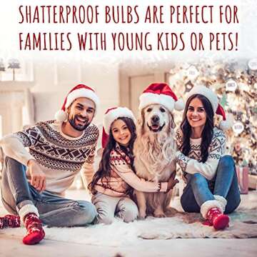 Buffalo Plaid Christmas Tree Ornaments - Set of 9 Shatterproof Bulbs - Farmhouse Word Ornaments - Compatible with Rae Dunn Rustic Decorations - Matte White Bulbs with Red & Black Buffalo Check Bows