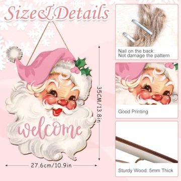 Charming JarThenaAMCS Christmas Wooden Welcome Sign