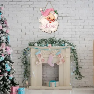 Charming JarThenaAMCS Christmas Wooden Welcome Sign