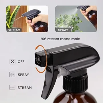 Amber Glass Spray Bottles - Eco-Friendly & Durable 16 oz