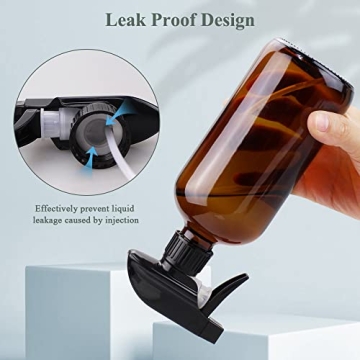 Amber Glass Spray Bottles - Eco-Friendly & Durable 16 oz