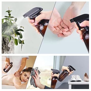 Amber Glass Spray Bottles - Eco-Friendly & Durable 16 oz