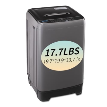 KRIB BLING Full Automatic Washing Machine with LED Display, 17.7 lbs Portable Washer Drain Pump, 10 ...