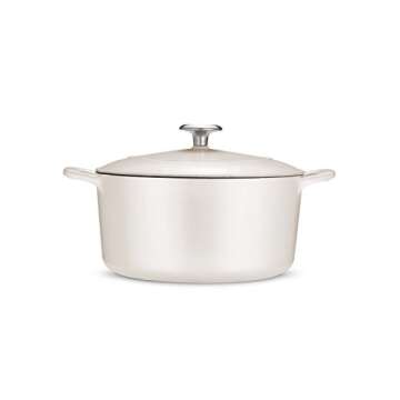 Tramontina Enameled Cast Iron Dutch Oven Pot with Lid, Round 5.5-quart, Matte White