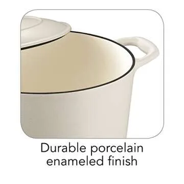 Tramontina Enameled Cast Iron Dutch Oven Pot with Lid, Round 5.5-quart, Matte White