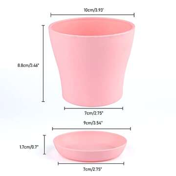 KINGLAKE 8 Pcs 4" Plastic Plant Flower Seedlings Nursery Pot/Pots Planter Colorful Flower Plant Cont...