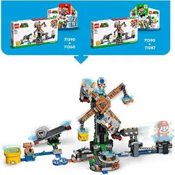 LEGO 71390 Building Set, Super Mario Reznor Knockdown Expansion Set, Collectible Buildable Game Toy for Kids with Blue Toad Figure, Multicolor, Gifts for Girls and Boys Age 8 Plus
