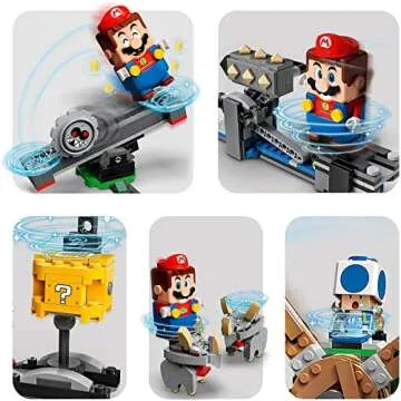 LEGO 71390 Building Set, Super Mario Reznor Knockdown Expansion Set, Collectible Buildable Game Toy for Kids with Blue Toad Figure, Multicolor, Gifts for Girls and Boys Age 8 Plus