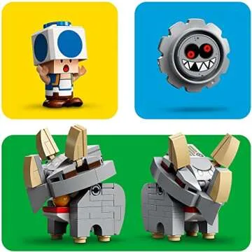 LEGO 71390 Building Set, Super Mario Reznor Knockdown Expansion Set, Collectible Buildable Game Toy for Kids with Blue Toad Figure, Multicolor, Gifts for Girls and Boys Age 8 Plus