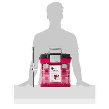 Creative Options 1363-85 Grab N' Go Rack System with Two No.2-3630 Deep Pro-Latch Organizers and One No.2-3650 Organizer, Magenta/Sparkle Gray,Medium