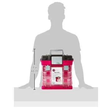 Creative Options 1363-85 Grab N' Go Rack System with Two No.2-3630 Deep Pro-Latch Organizers and One No.2-3650 Organizer, Magenta/Sparkle Gray,Medium