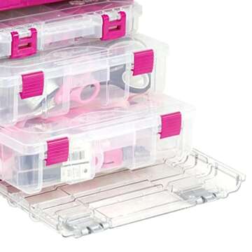 Creative Options 1363-85 Grab N' Go Rack System with Two No.2-3630 Deep Pro-Latch Organizers and One No.2-3650 Organizer, Magenta/Sparkle Gray,Medium