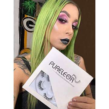 3D False Eyelashes Natural Long Lashes Bulk Lash for Girls Makeup Soft Eyelash, 7PACK