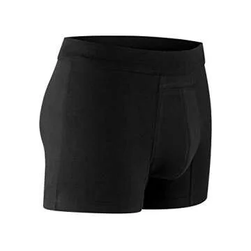 PROTECHDRY Washable & Reusable Urinary Incontinence Cotton Boxer Brief Underwear for Men - 5 Pack (Buy 4 Get 1 Free), Black, Size Large
