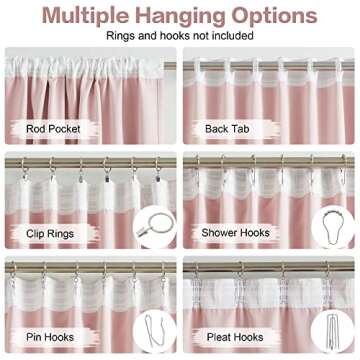 DUALIFE Thermal Insulated Blackout Curtains - 120 Inch