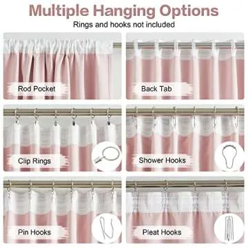 DUALIFE Thermal Insulated Blackout Curtains - 120 Inch