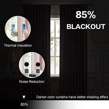 DUALIFE Thermal Insulated Blackout Curtains - 120 Inch