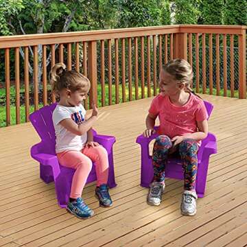 American Plastic Toys Kids’ Adirondack (2-Pack, Purple), Stackable, Outdoor, Beach, Lawn, Indoor, ...