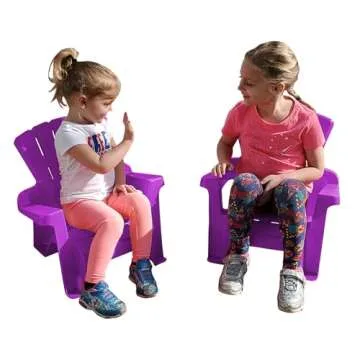 American Plastic Toys Kids’ Adirondack (2-Pack, Purple), Stackable, Outdoor, Beach, Lawn, Indoor, Lightweight, Portable, Wide Armrests, Comfortable Lounge Chairs for Children