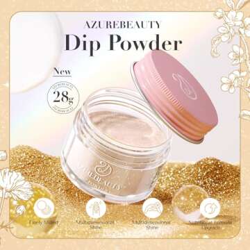 AZUREBEAUTY Nude Nail Dip Powder Colors 28g/1oz Dipping Powder Glitter 2X Shining Glitter French Art...