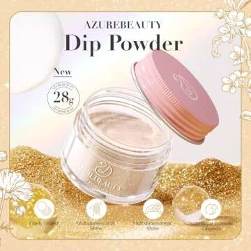 AZUREBEAUTY Nude Nail Dip Powder Colors 28g/1oz Dipping Powder Glitter 2X Shining Glitter French Art...