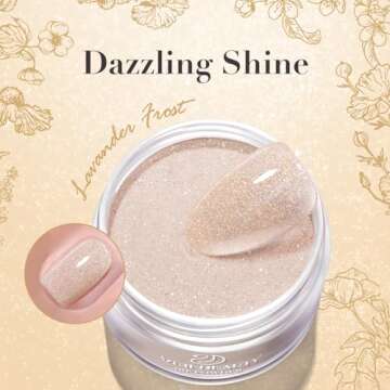 AZUREBEAUTY Nude Nail Dip Powder Colors 28g/1oz Dipping Powder Glitter 2X Shining Glitter French Art Starter Manicure Beginner DIY Salon Home Gift Long Lasting Dip Nail Powder