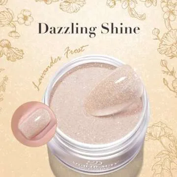 AZUREBEAUTY Nude Nail Dip Powder Colors 28g/1oz Dipping Powder Glitter 2X Shining Glitter French Art Starter Manicure Beginner DIY Salon Home Gift Long Lasting Dip Nail Powder