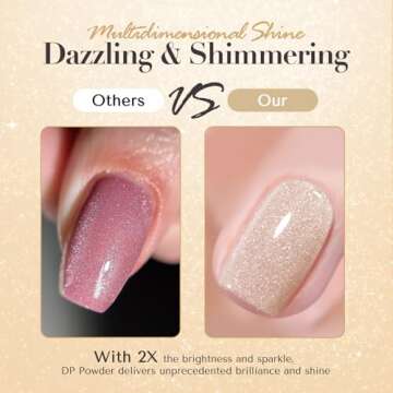 AZUREBEAUTY Nude Nail Dip Powder Colors 28g/1oz Dipping Powder Glitter 2X Shining Glitter French Art Starter Manicure Beginner DIY Salon Home Gift Long Lasting Dip Nail Powder