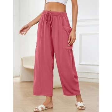 Flygo Women's Summer Wide Leg Pants - Stylish & Comfortable