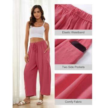 Flygo Women's Summer Wide Leg Pants - Stylish & Comfortable