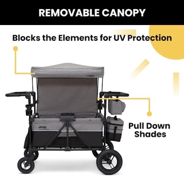 Jeep Deluxe 4 Seater Stroller Wagon with Adjustable Features