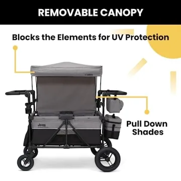 Jeep Deluxe 4 Seater Stroller Wagon with Adjustable Features