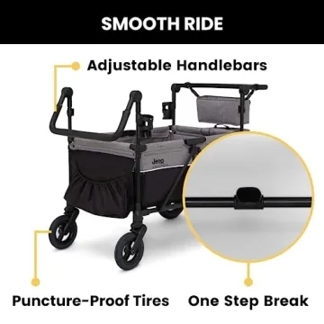 Jeep Deluxe 4 Seater Stroller Wagon with Adjustable Features
