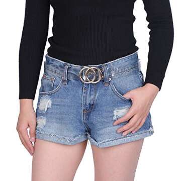 Earnda Women's Transparent X-Small Fashion Belt with Buckle