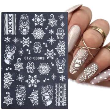 Charming Christmas Nail Art Stickers for Festive Decor