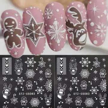 Charming Christmas Nail Art Stickers for Festive Decor