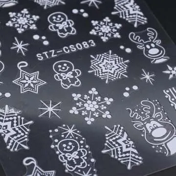 Charming Christmas Nail Art Stickers for Festive Decor