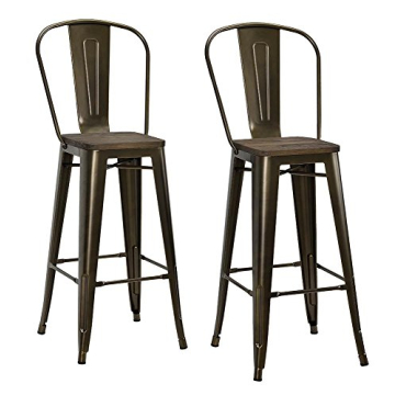 DHP Luxor 30" Antique Bronze Bar Stools Set of 2