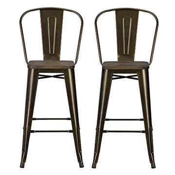 DHP Luxor 30" Antique Bronze Bar Stools Set of 2