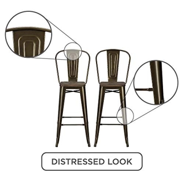 DHP Luxor 30" Antique Bronze Bar Stools Set of 2