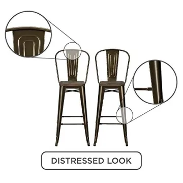 DHP Luxor 30" Antique Bronze Bar Stools Set of 2