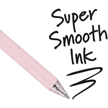 Jinja Brands Pink Gel Cute Pens - 0.5mm Fine Point, Smooth Writing, Perfect for School & Office Supp...