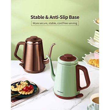 DmofwHi Gooseneck Electric Kettle 1000W - Copper Finish