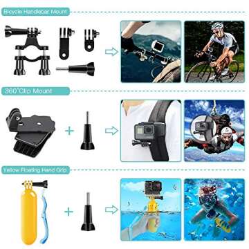SmilePowo 48-in-1 GoPro Accessories Bundle for Every Adventure