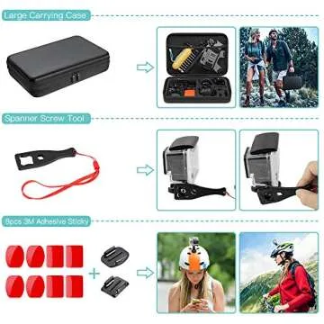 SmilePowo 48-in-1 GoPro Accessories Bundle for Every Adventure