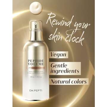 DR.PEPTI Peptide Volume Lifting Pro Essence | Hyaluronic Acid Face Serum for Glowing Skin | Korean Skincare Essence Collagen Serum for Face | K Beauty Hydrating Serum Facial Essence 1.01 fl oz
