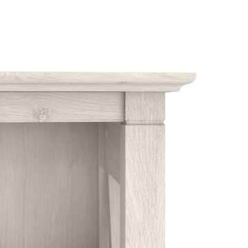 Bush Furniture Tall 5 Shelf Bookcase for Living Room or Home Office, Large Bookshelf, Modern Farmhouse Style, Key West Collection, Linen White Oak