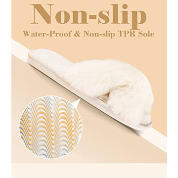 Soft Cozy Plush Fuzzy House Slippers for Women