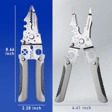 Multi-function Wire Stripper Tool Electrical, 9-in-1 Wire Cutter & Wire Crimping Tool, Adjustable AW...